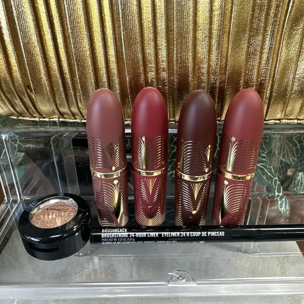 Mac 6 Pieces Must-Have Eye Lip Kit: Fullsize 4 Lipsticks Dazzleshadow Eyeliner